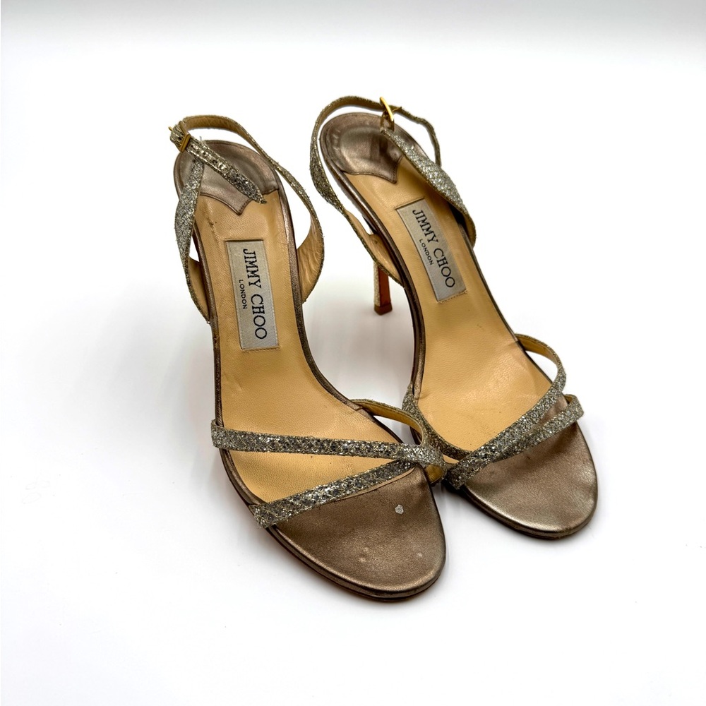 Jimmy Choo Glitter Slingback Sandals